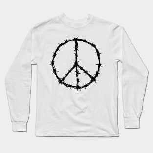 Barbed Wire Peace Sign Long Sleeve T-Shirt